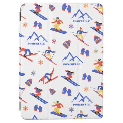 Pomerelle Mountain Idaho Ski Snowboard Pattern iPad Air Cover