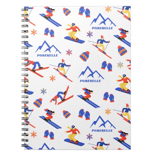Pomerelle Mountain Idaho Ski Snowboard Pattern Notebook