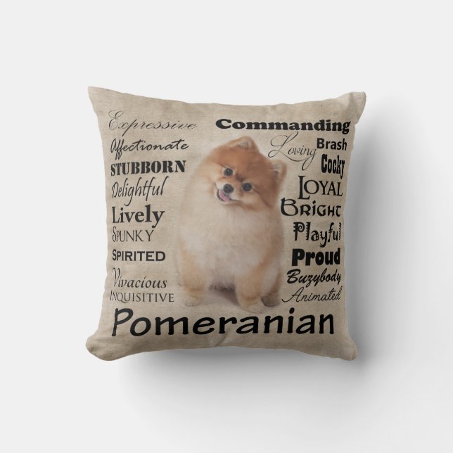 Pomerian Traits Pillow (Front)