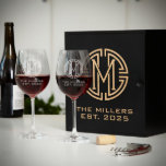 Pomerol Gift Set With Engraved Wine Glasses<br><div class="desc">Make every toast extraordinary with a personalized touch. This wine gift set includes two wine glasses and a beautiful wood box all of which are engraved with the design of your choice. The wood gift box can be used to store the wine glasses when not in use or as a...</div>