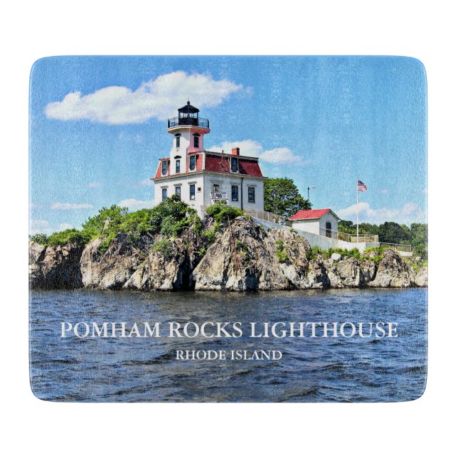 Pomham Rocks Lighthouse Rhode Island Cutting Board (Front)