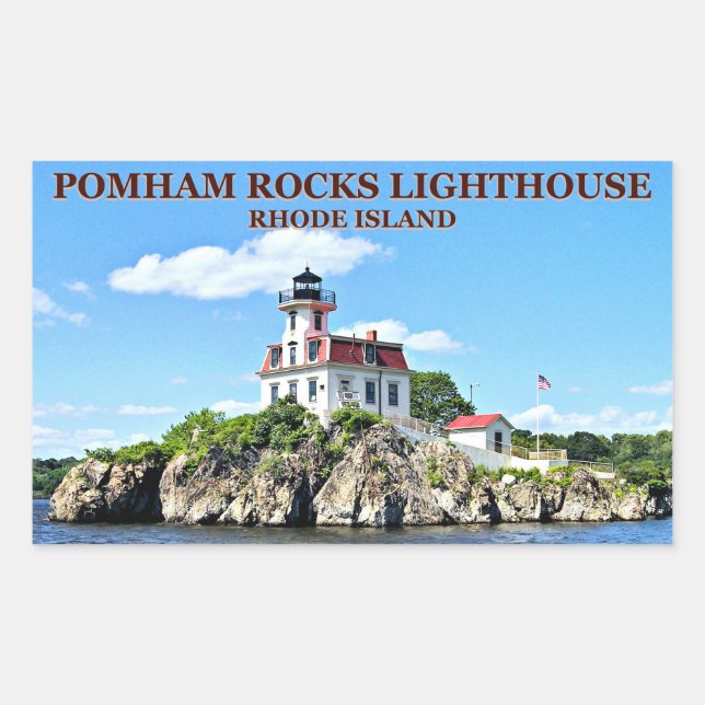 Pomham Rocks Lighthouse, Rhode Island Stickers (Front)