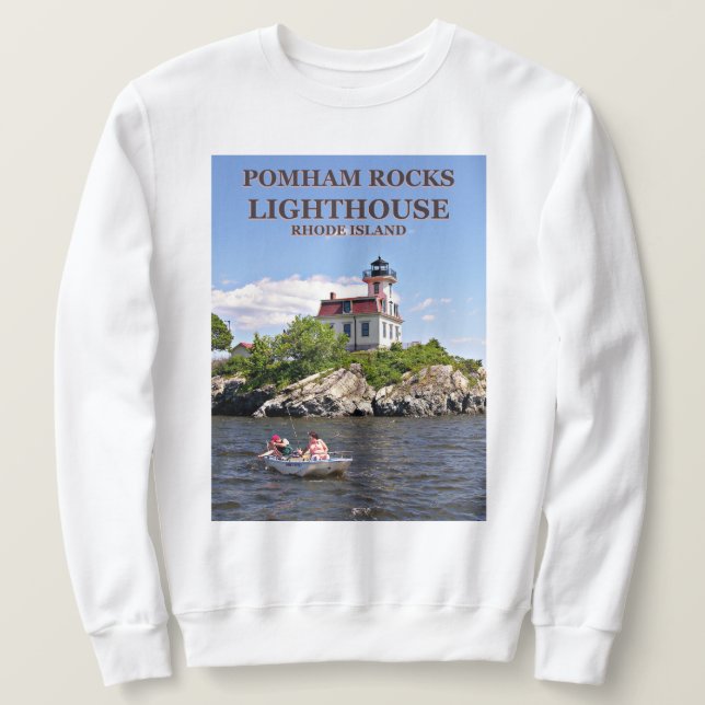 Pomham Rocks Lighthouse, Rhode Island Sweatshirt (Design Front)
