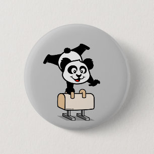 Pommel Horse Panda Pinback Button