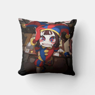Pomni (The Amazing Digital Circus) - Anxious Offic Throw Pillow