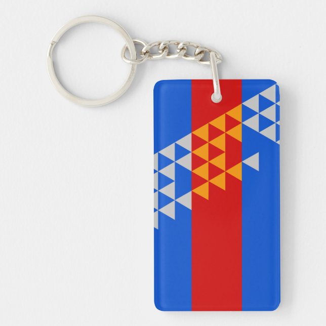 Pomo Indian Flag ethnic symbol american native usa Keychain (Front)