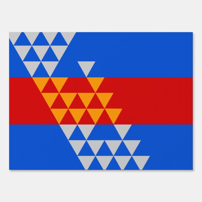 Pomo Indian Flag ethnic symbol american native usa Sign (Back)