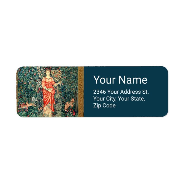 POMONA HOLDING FRUITS IN GREENERY, FOREST ANIMALS  LABEL (Front)