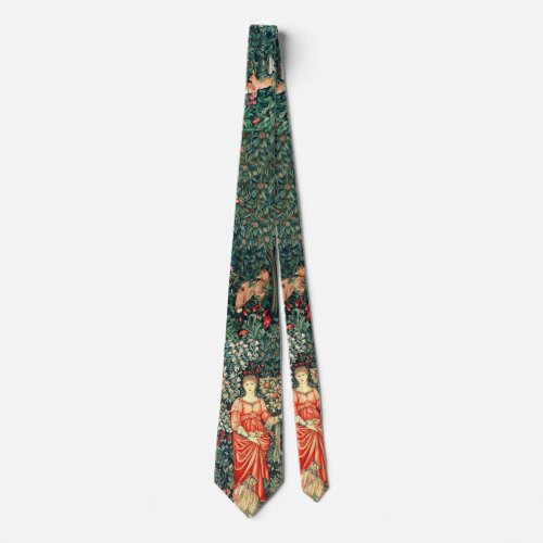 POMONA HOLDING FRUITS IN GREENERY FOREST ANIMALS  NECK TIE