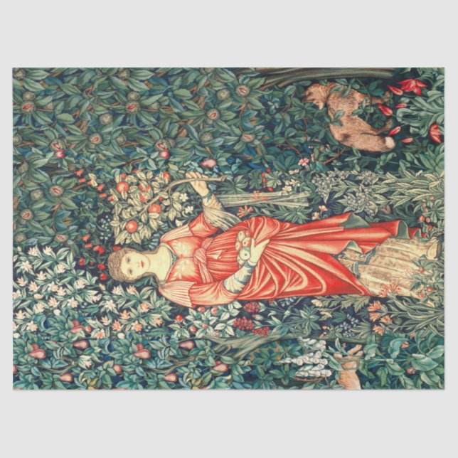 POMONA HOLDING FRUITS IN GREENERY, FOREST ANIMALS  TISSUE PAPER (Front)