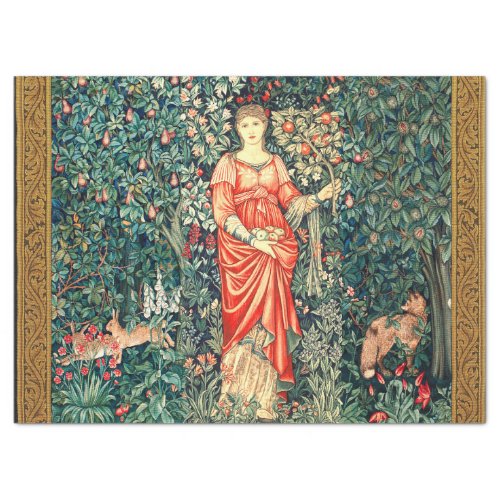 POMONA HOLDING FRUITS IN GREENERY FOREST ANIMALS  TISSUE PAPER