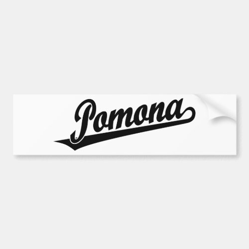 Pomona script logo in black bumper sticker