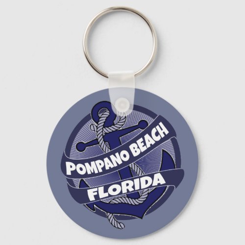 Pompano Beach Florida anchor swirl keychain