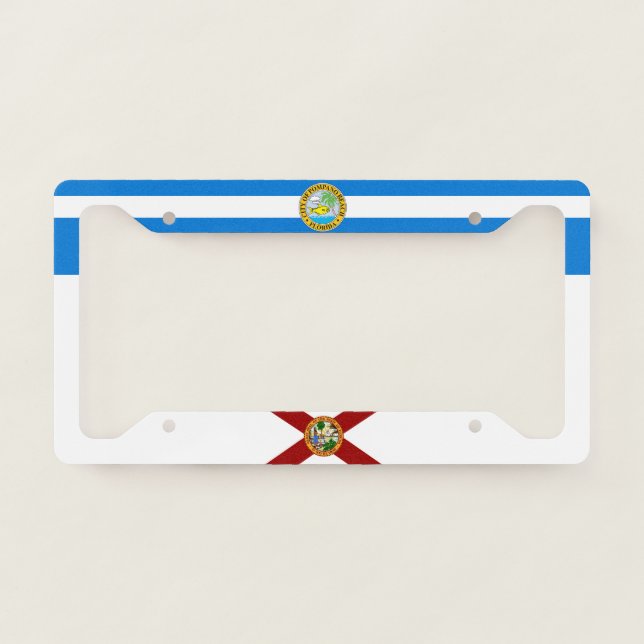 Pompano Beach (Florida) city flag License Plate Frame (Front)