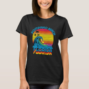 Pompano Beach Florida Retro Throwback Surf & Beach T-Shirt