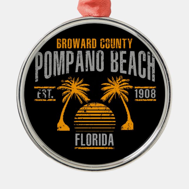 Pompano Beach Metal Ornament (Front)