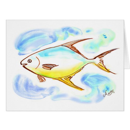 Pompano Fish Greeting Card or Note Card