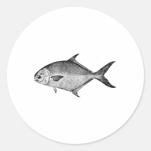 Pompano Style Pompano Fishing Classic Round Sticker (Front)