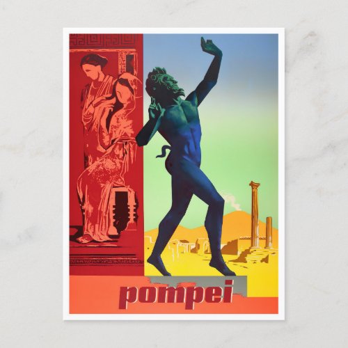 Pompei Italy vintage travel  Postcard