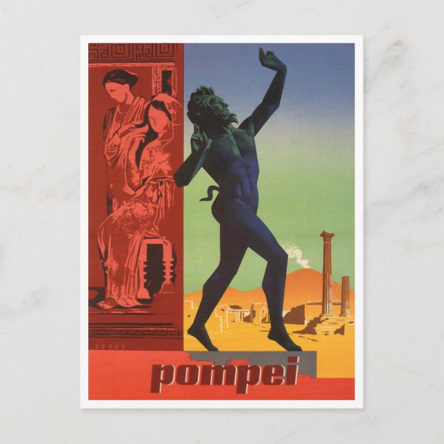 Pompei, Italy Vintage Travel Postcard (Front)