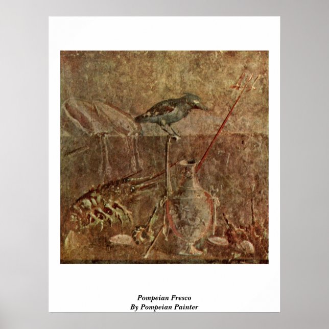 Pompeian Fresco By Pompeian Painter Poster (Front)