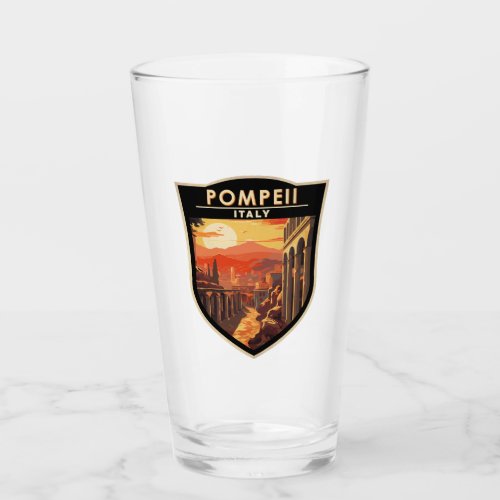 Pompeii Campania Italy Travel Art Vintage Glass