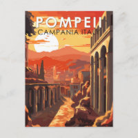 Pompeii Campania Italy Travel Art Vintage