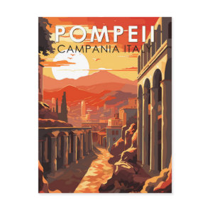 Pompeii Campania Italy Travel Art Vintage Postcard