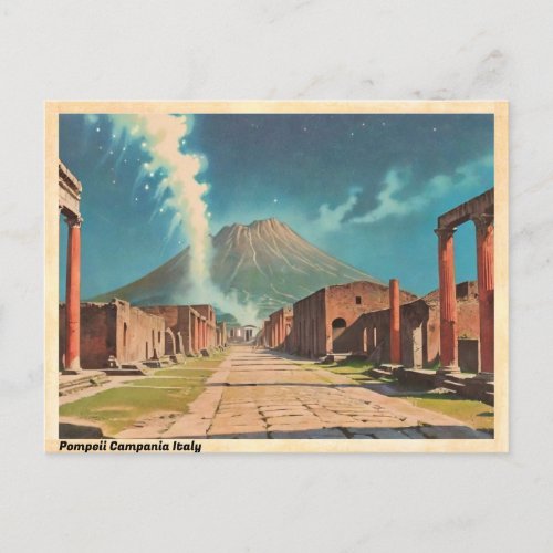 Pompeii Campania Italy Vintage Postcard