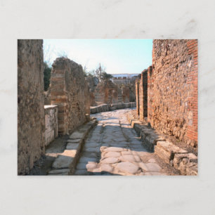Pompeii, Cobbled streets and narrow sidewalks Postcard
