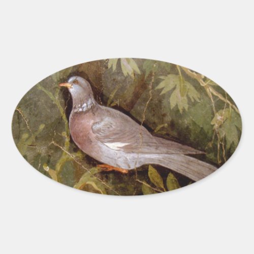 POMPEII COLLECTION  DOVE IN THE GARDEN OVAL STICKER