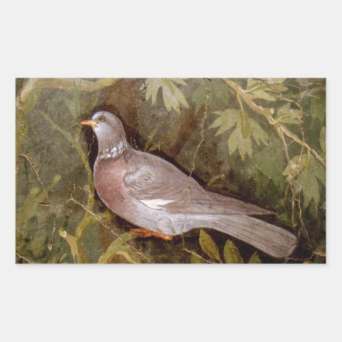 POMPEII COLLECTION  DOVE IN THE GARDEN RECTANGULAR STICKER