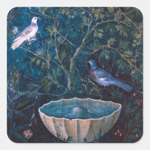 POMPEII COLLECTION / DOVES IN THE GARDEN SQUARE STICKER