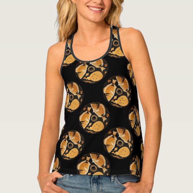 POMPEII COLLECTION / FISHES,OCEAN - SEA LIFE SCENE TANK TOP (Front)