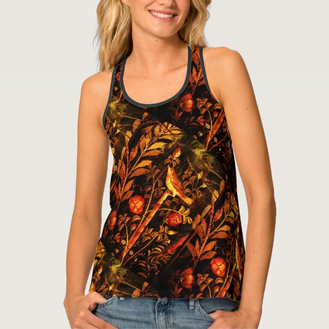 POMPEII COLLECTION /NIGHTINGALE WITH RED ROSES  TANK TOP (Front)
