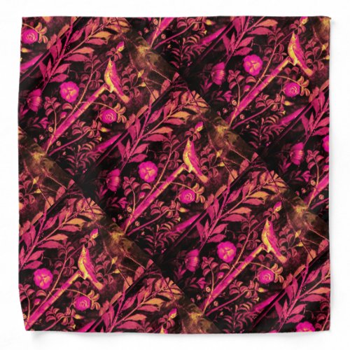 POMPEII COLLECTION NIGHTINGALE WITH ROSES Pink Bandana