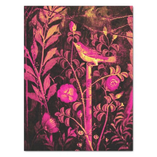POMPEII COLLECTION NIGHTINGALE WITH ROSES Pink Tissue Paper