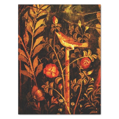 POMPEII COLLECTION NIGHTINGALE WITH ROSES  Red Tissue Paper