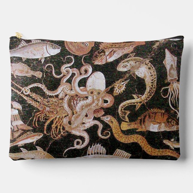 POMPEII COLLECTION / OCEAN - SEA LIFE SCENE ACCESSORY POUCH (Front)