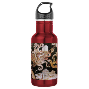 POMPEII COLLECTION / OCEAN - SEA LIFE SCENE,black Water Bottle