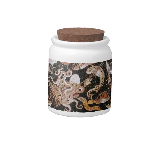 POMPEII COLLECTION / OCEAN - SEA LIFE SCENE CANDY JAR (Left)