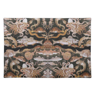 POMPEII COLLECTION / OCEAN - SEA LIFE SCENE CLOTH PLACEMAT