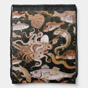 POMPEII COLLECTION / OCEAN - SEA LIFE SCENE DRAWSTRING BAG