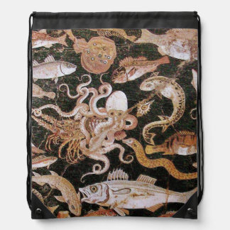 POMPEII COLLECTION / OCEAN - SEA LIFE SCENE DRAWSTRING BAG