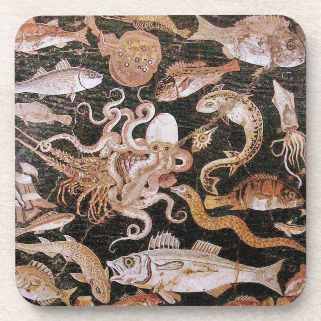 POMPEII COLLECTION / OCEAN - SEA LIFE SCENE DRINK COASTER (Front)