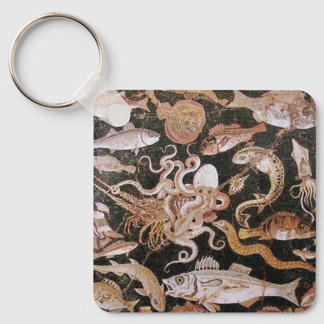 POMPEII COLLECTION / OCEAN - SEA LIFE SCENE KEYCHAIN (Front)