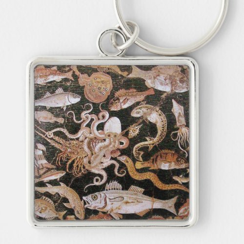 POMPEII COLLECTION  OCEAN _ SEA LIFE SCENE KEYCHAIN