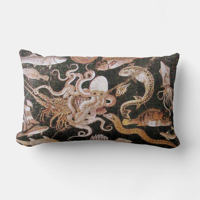 POMPEII COLLECTION / OCEAN - SEA LIFE SCENE LUMBAR PILLOW (Front)