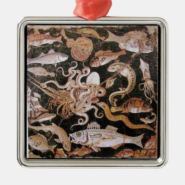 POMPEII COLLECTION / OCEAN - SEA LIFE SCENE METAL ORNAMENT (Front)