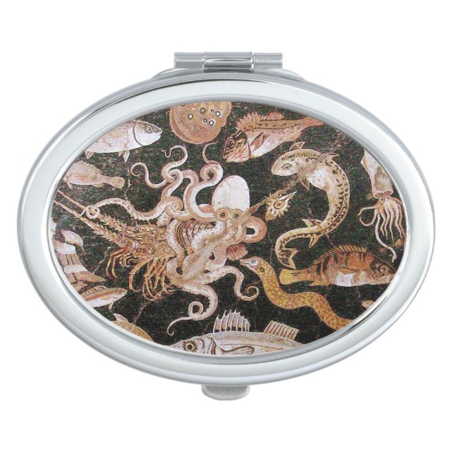 POMPEII COLLECTION / OCEAN - SEA LIFE SCENE MIRROR FOR MAKEUP (Front)